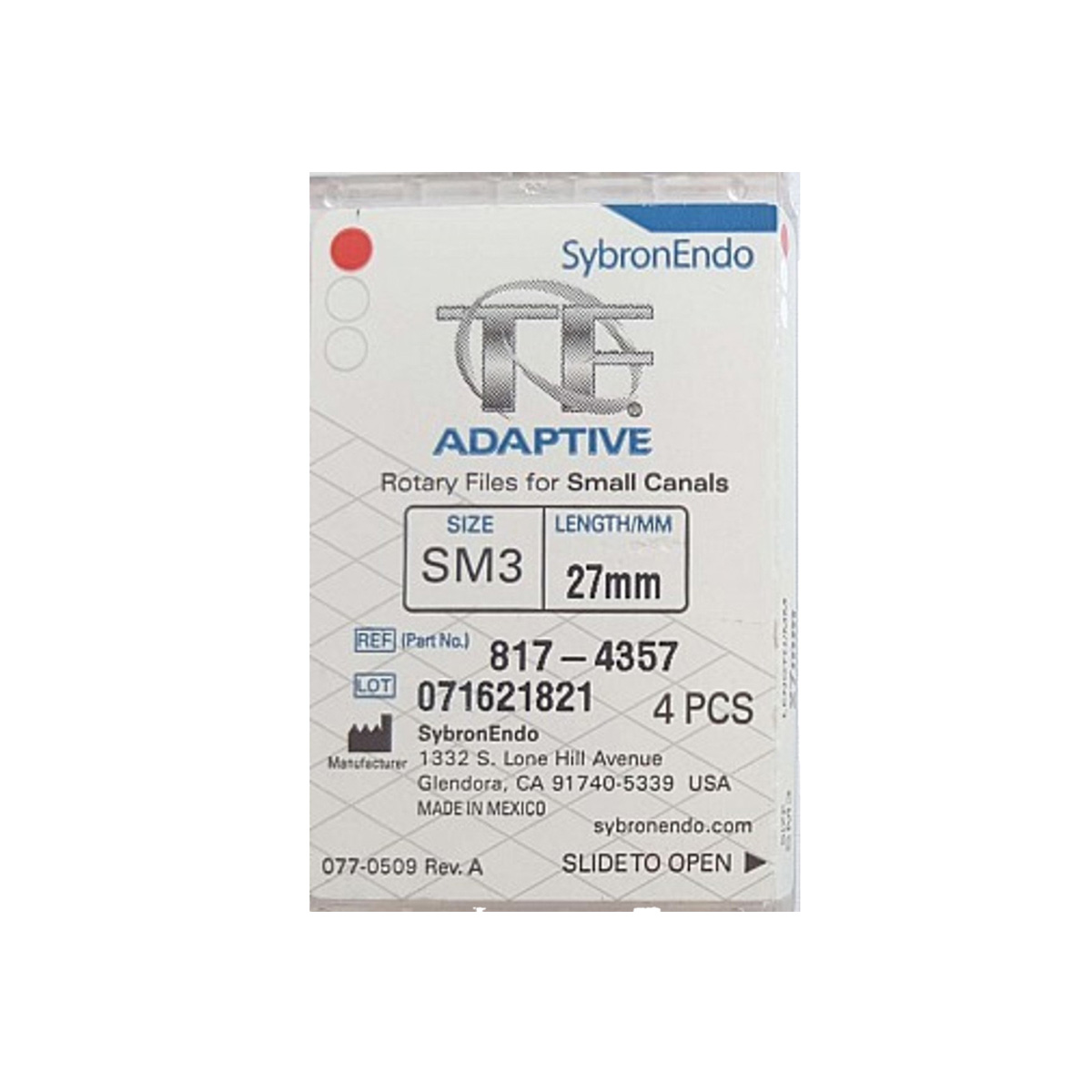 Kerr TF Adaptive Rotary File Refill - SM3 (35/.04) 27mm (4-Pack) | SKU: W-817-4357