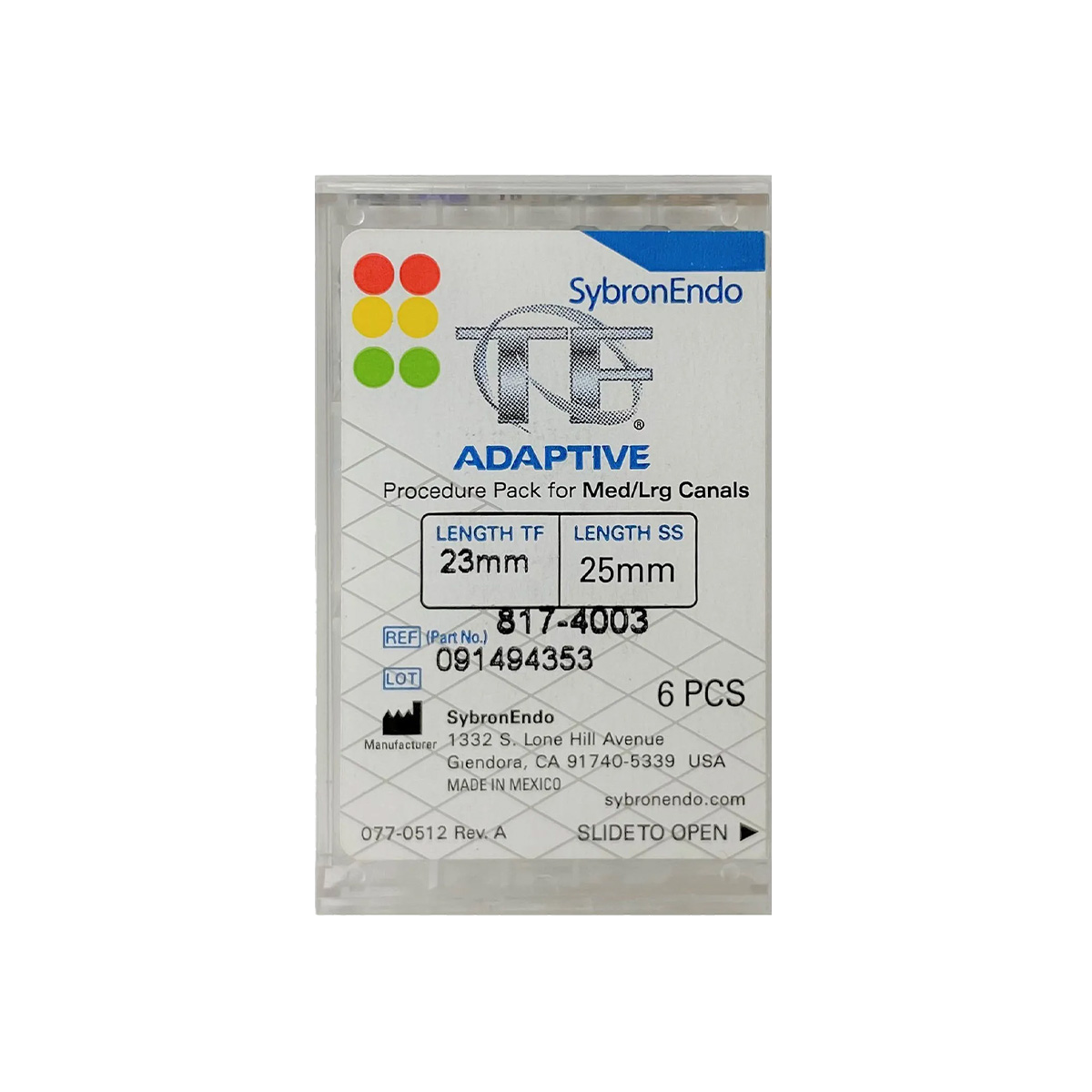 Kerr SybronEndo TF Adaptive Small Canal Kit - 23mm (6-Pack) | SKU: W-817-4003